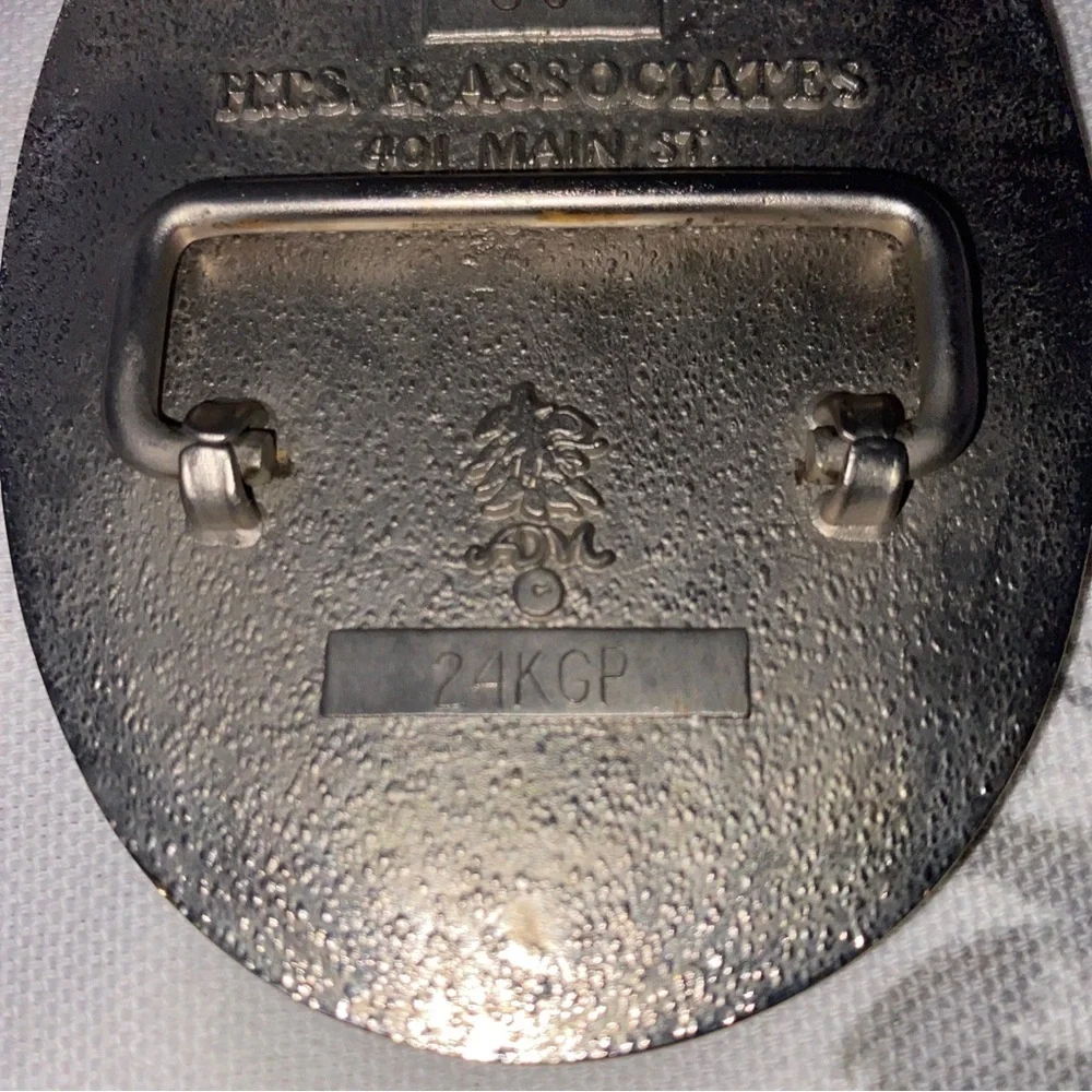 1983 Belt‎ Buckle 24 KT GP Vintage Chamber of Commerce Humble Area TX.